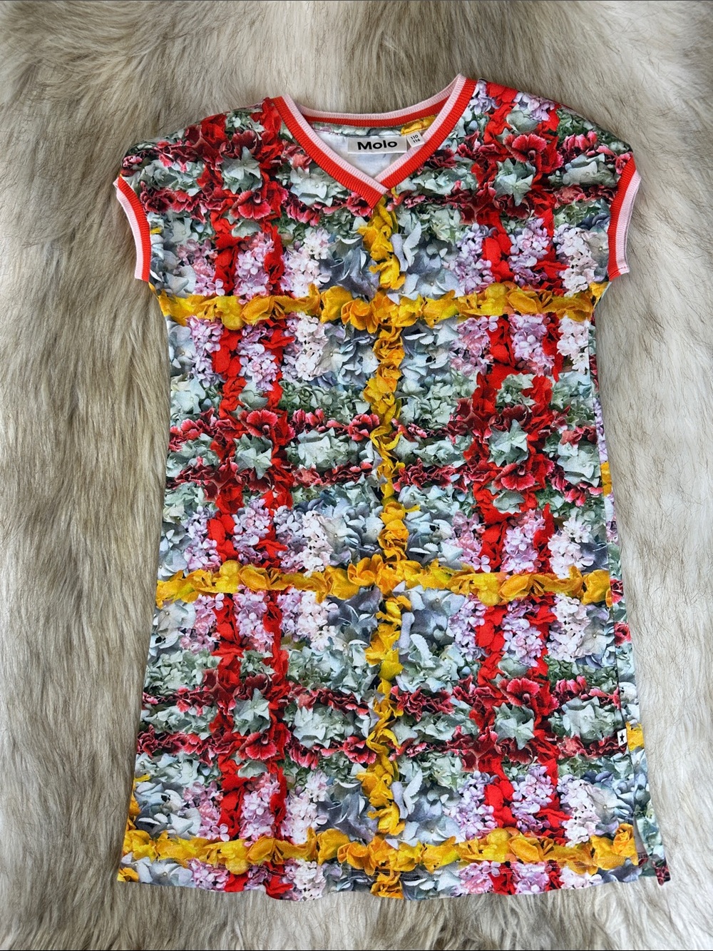 Molo Camilla Floral Print Dress Girls Size 5-6 110/116